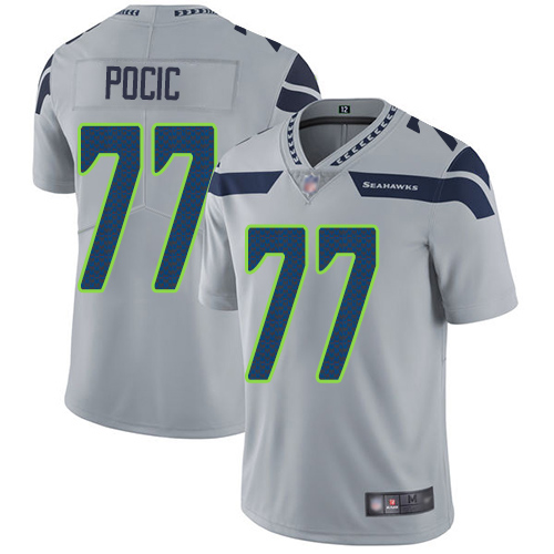 Seattle Seahawks Limited Grey Men Ethan Pocic Alternate Jersey NFL Football #77 Vapor Untouchable->youth nfl jersey->Youth Jersey